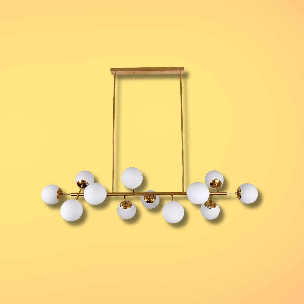 TKLD Pendant & Chandeliers Modern Molecule Style Opal Gold Metal Island Chandelier Ceiling Light - 12 Globes