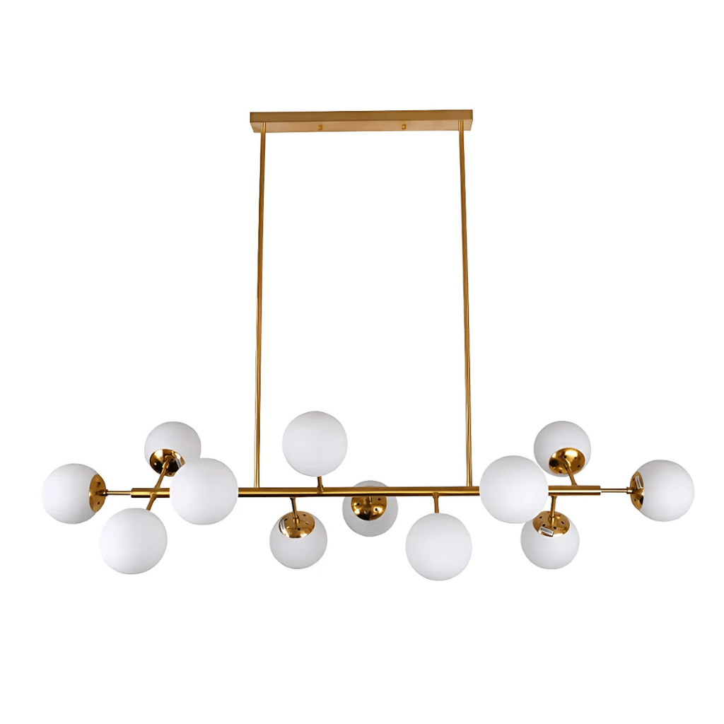 TKLD Pendant & Chandeliers Modern Molecule Style Opal Gold Metal Island Chandelier Ceiling Light - 12 Globes