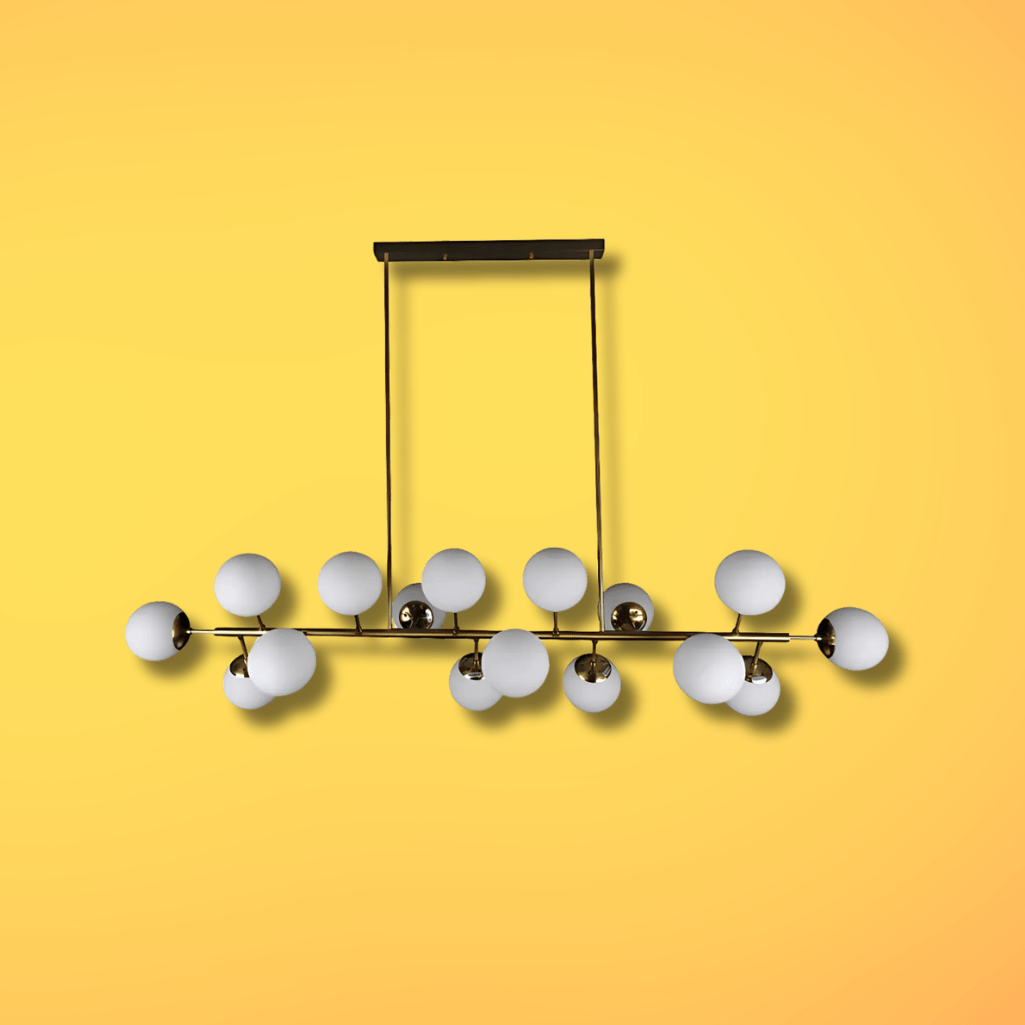 TKLD Pendant & Chandeliers Modern Molecule Style Opal Gold Metal Island Chandelier Ceiling Light - 16 Globes