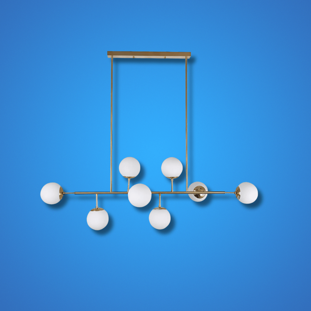TKLD Pendant & Chandeliers Modern Molecule Style Opal Gold Metal Island Chandelier Ceiling Light - 8 Globes