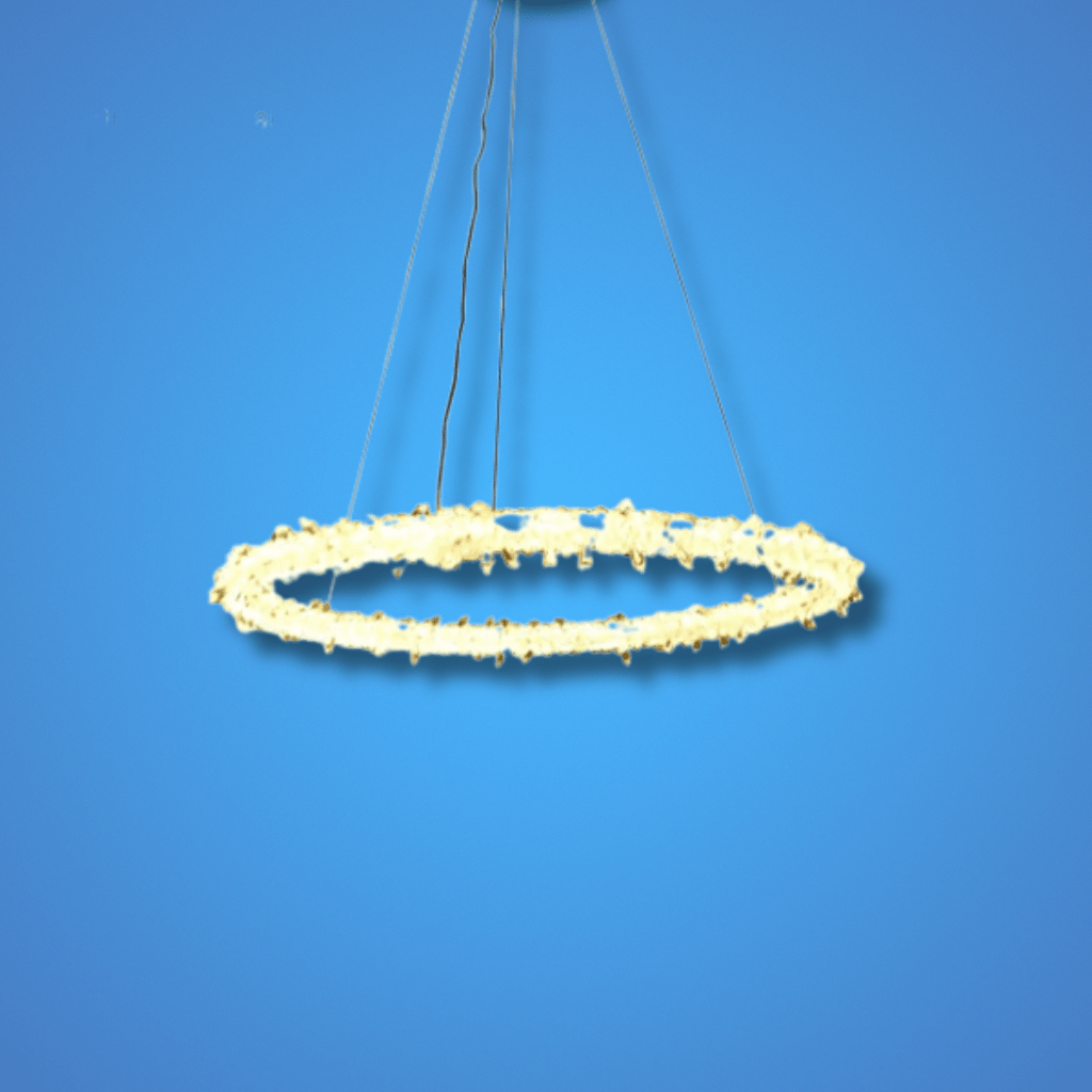 TKLD Pendant & Chandeliers Modern Quartz Round Chandelier Ceiling Light with Built-in LED 150W