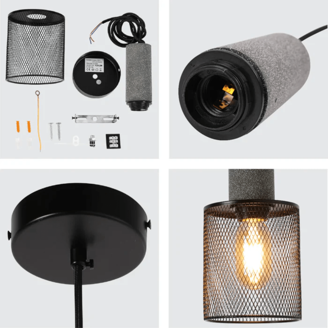 TKLD Pendant & Chandeliers Modern Short Cylinder Shape Concrete Textured Pendant Light - 40W