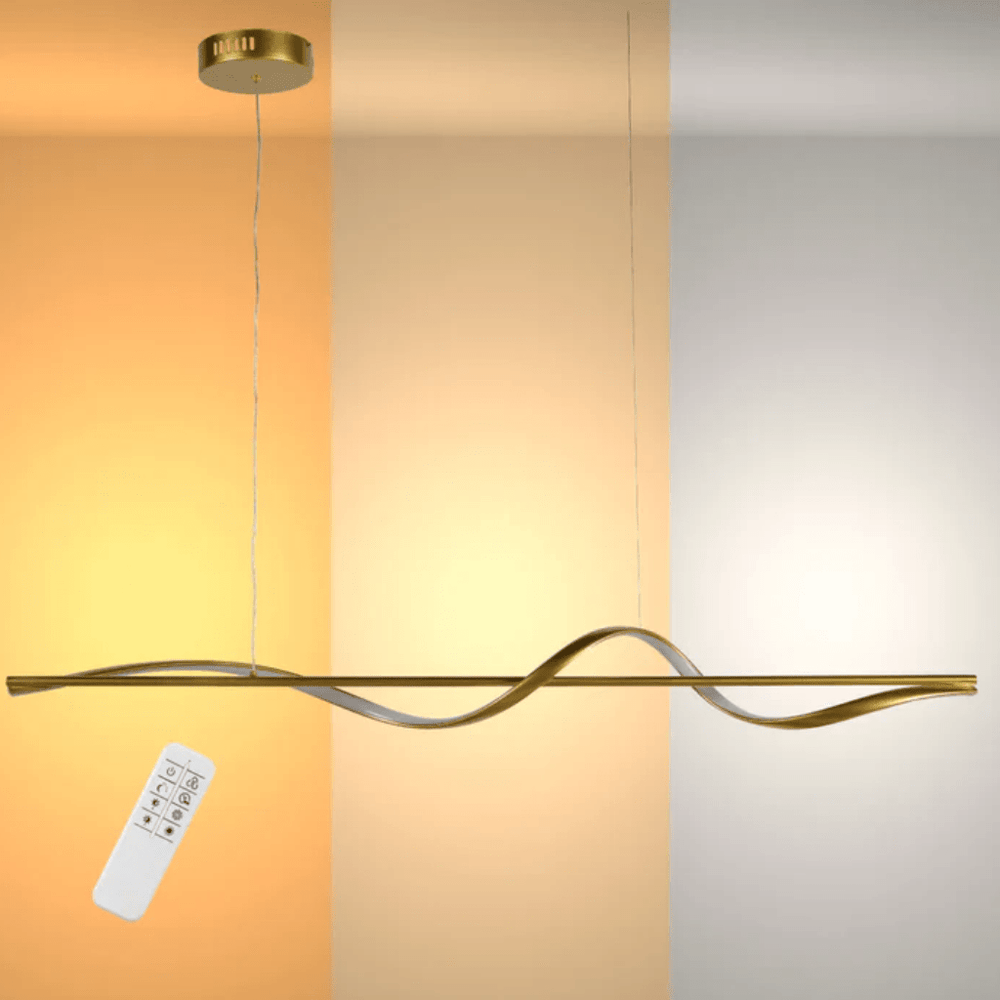TKLD Pendant & Chandeliers Modern Sleek Gold or Bold Infinity Wave LED Pendant Light
