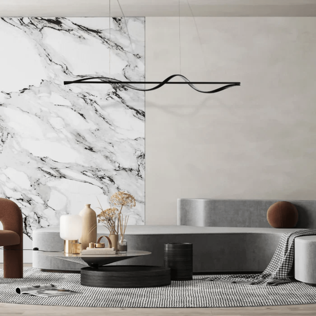 TKLD Pendant & Chandeliers Modern Sleek Gold or Bold Infinity Wave LED Pendant Light