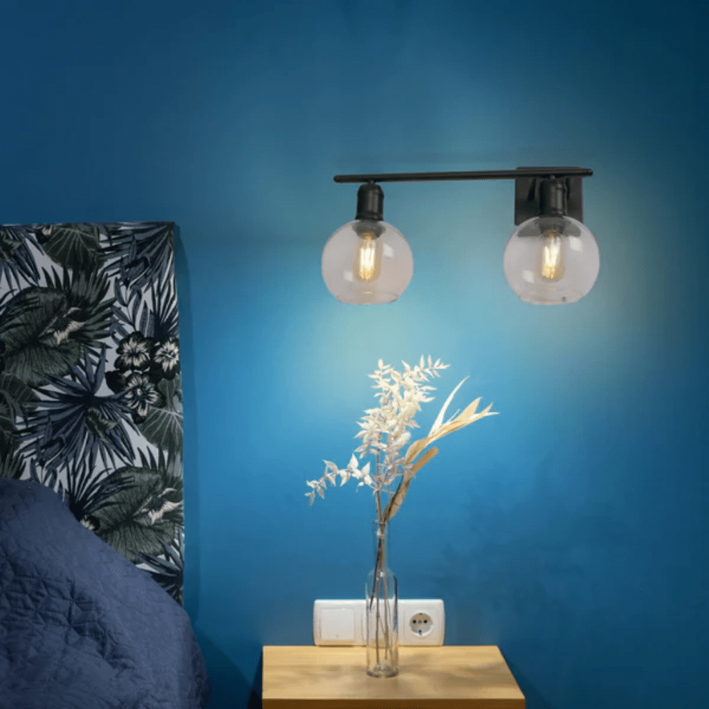 TKLD Wall & Sconce Lights Modern-Vintage Wall Light with Clear Globes