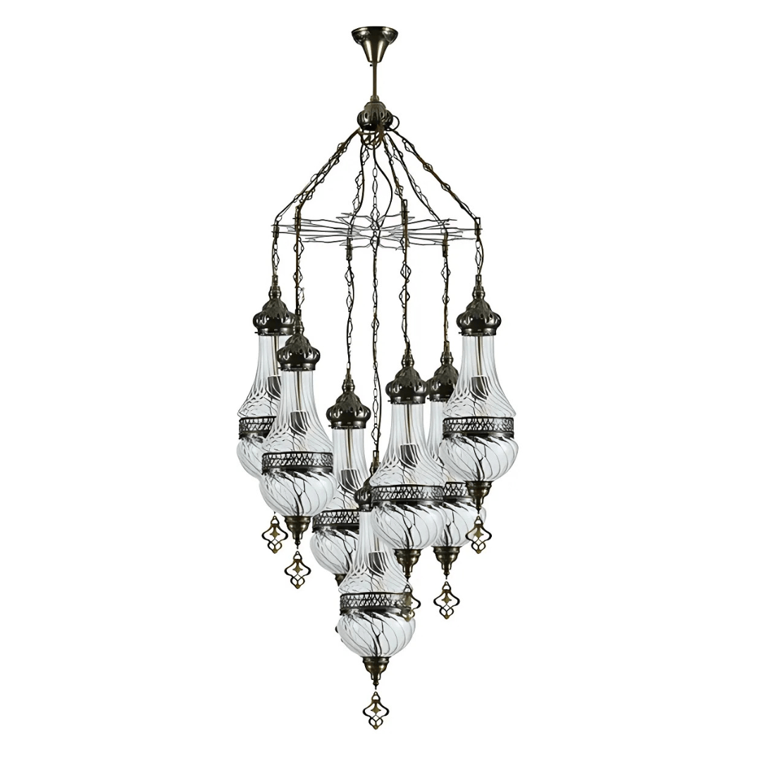 TKLD Pendant & Chandeliers Moroccan Style Antique Brass 7 Lamp Oriental Chandelier Light - 40W
