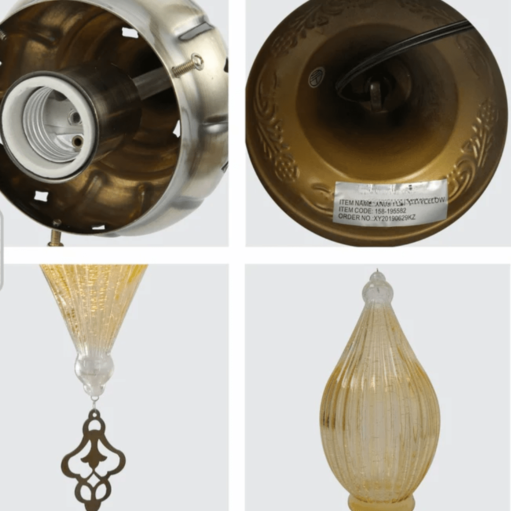 TKLD Pendant & Chandeliers Moroccan Style Antique Brass Glass Oriental E27 Ceiling Pendant Light