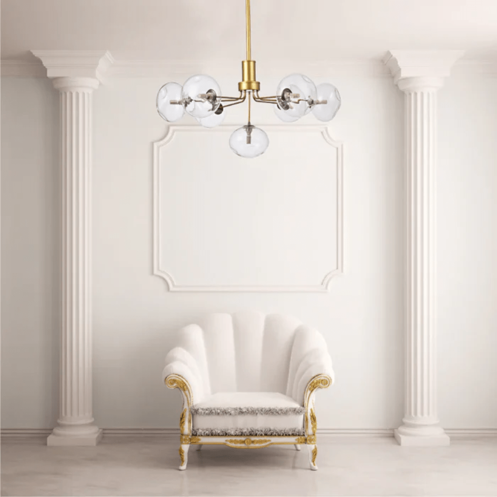 TKLD Pendant & Chandeliers Multi-Arm 7 Globe Dimpled Ceiling Light Elegant Gold