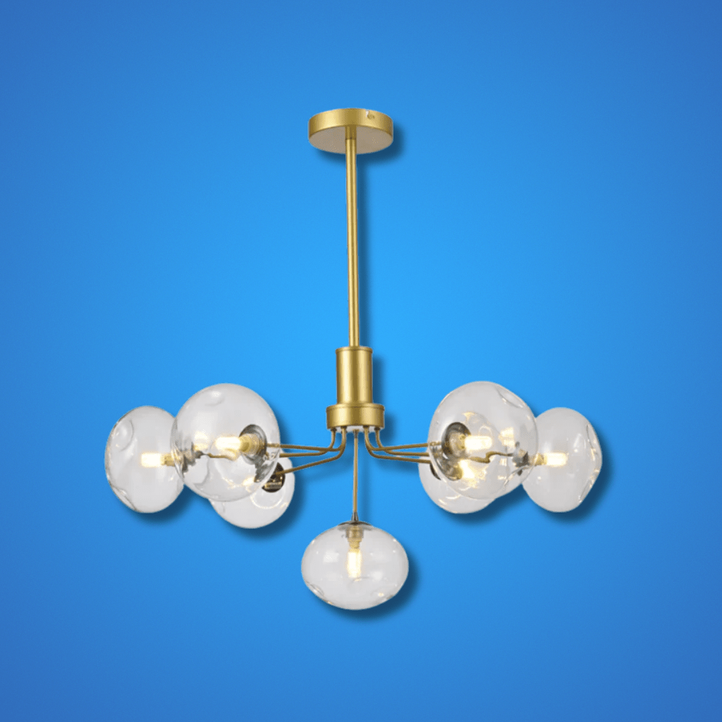 TKLD Pendant & Chandeliers Multi-Arm 7 Globe Dimpled Ceiling Light Elegant Gold