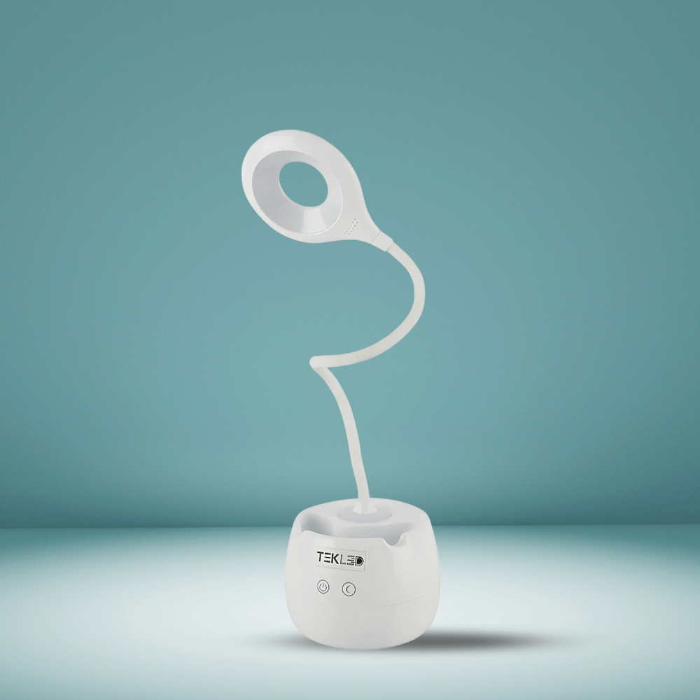 TKLD Table & Floor Lamps Multifunctional Rechargeable LED Ring Desk Lamp with Pencil Holder - 6W