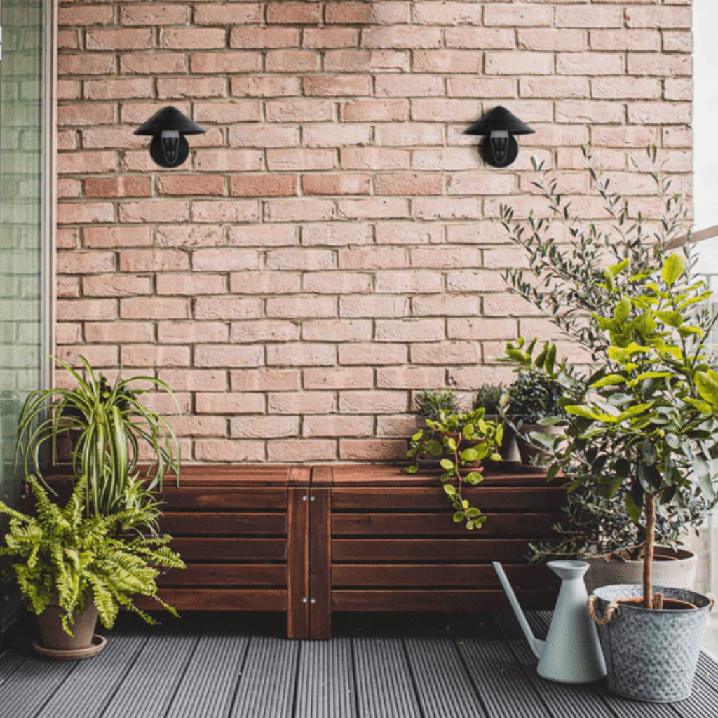 TKLD Wall & Sconce Lights Mushroom Black Cone Modern LED Outdoor Lantern Wall Light