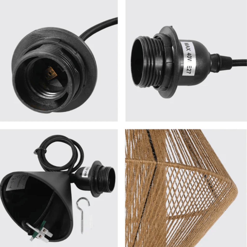 TKLD Pendant & Chandeliers Natural Jute Light Shade Pendant Ceiling Light - D300mm