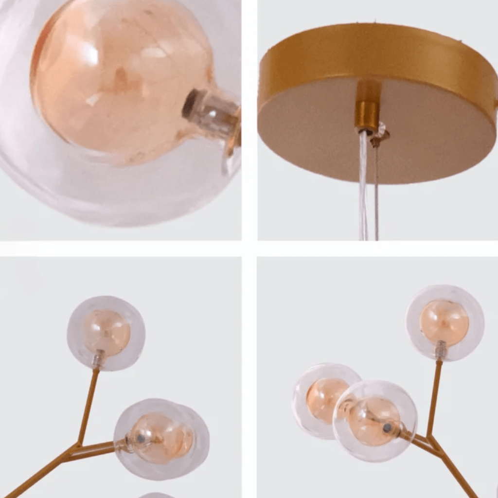 TKLD Ceiling Lights Neuron Model Gold and Amber Chandelier 27xG4s Ceiling Light