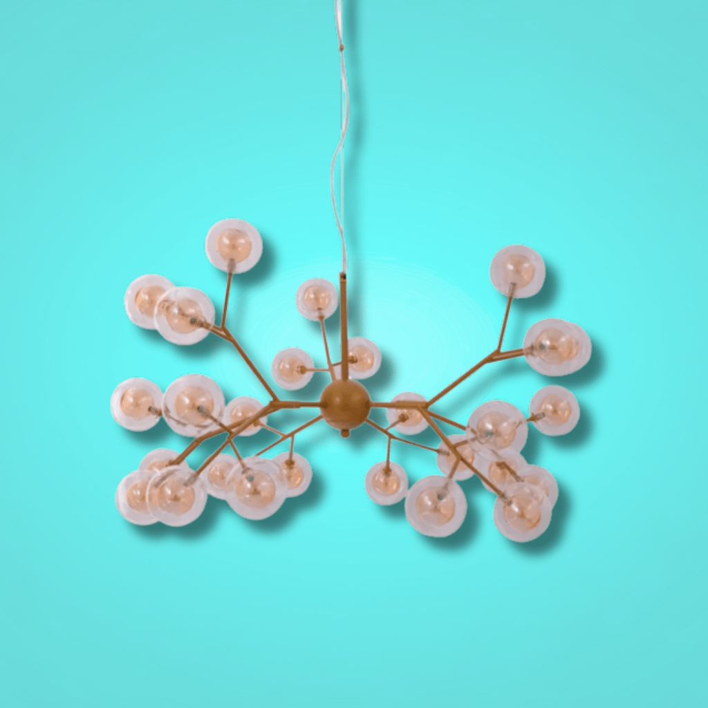 TKLD Ceiling Lights Neuron Model Gold and Amber Chandelier 27xG4s Ceiling Light