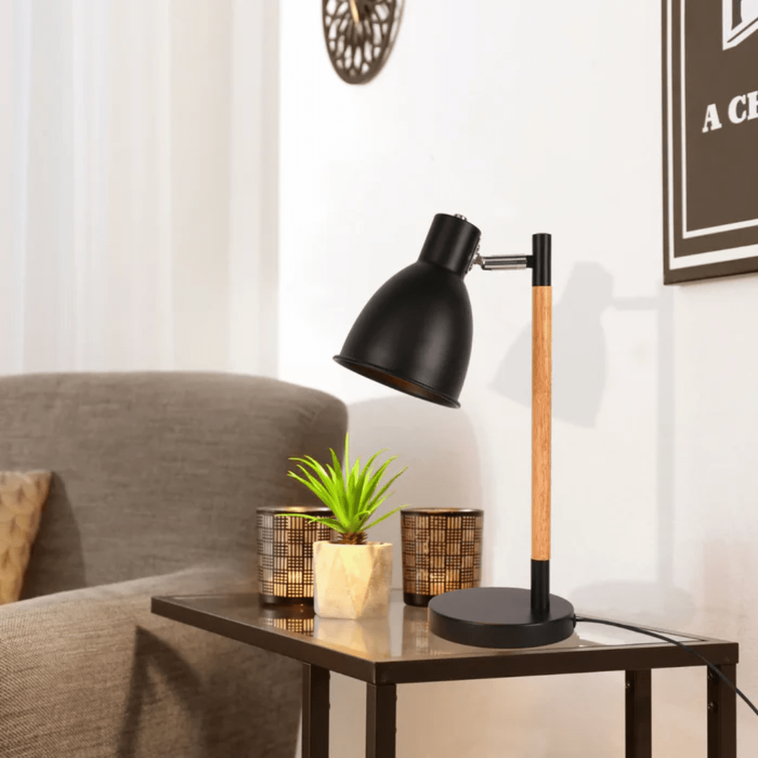 TKLD Table & Floor Lamps Nordic Elegance Desk Lamp with Dominant Wood Feature - 40W