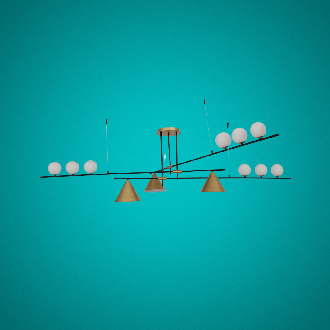 TKLD Ceiling Lights Nordic Gold Funnel 12 Lamp Island Chandelier Ceiling Light - 40W