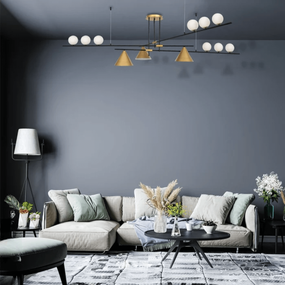 TKLD Ceiling Lights Nordic Gold Funnel 12 Lamp Island Chandelier Ceiling Light - 40W