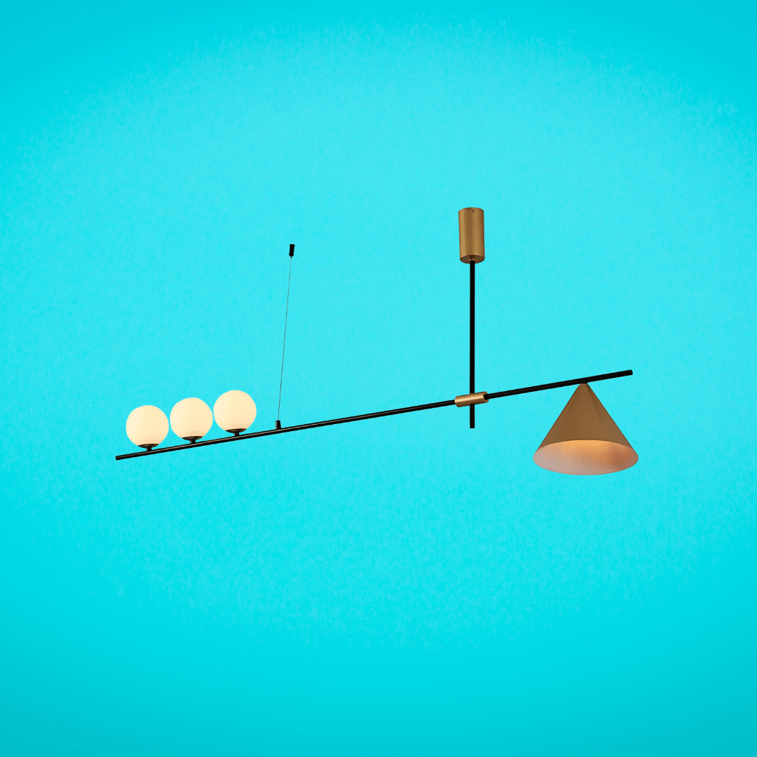 TKLD Ceiling Lights Nordic Gold Funnel 4 Lamp Island Chandelier Ceiling Light - 40W