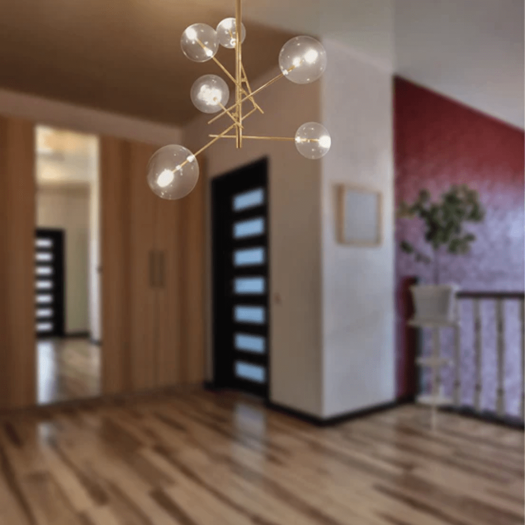 TKLD Pendant & Chandeliers Nordic Sputnik Metal Clear Glass Globe 6xG4 Modern Chandelier Ceiling Light