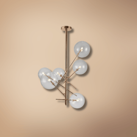 TKLD Pendant & Chandeliers Nordic Sputnik Metal Clear Glass Globe 6xG4 Modern Chandelier Ceiling Light