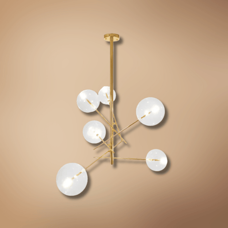 TKLD Pendant & Chandeliers Nordic Sputnik Metal Clear Glass Globe 6xG4 Modern Chandelier Ceiling Light