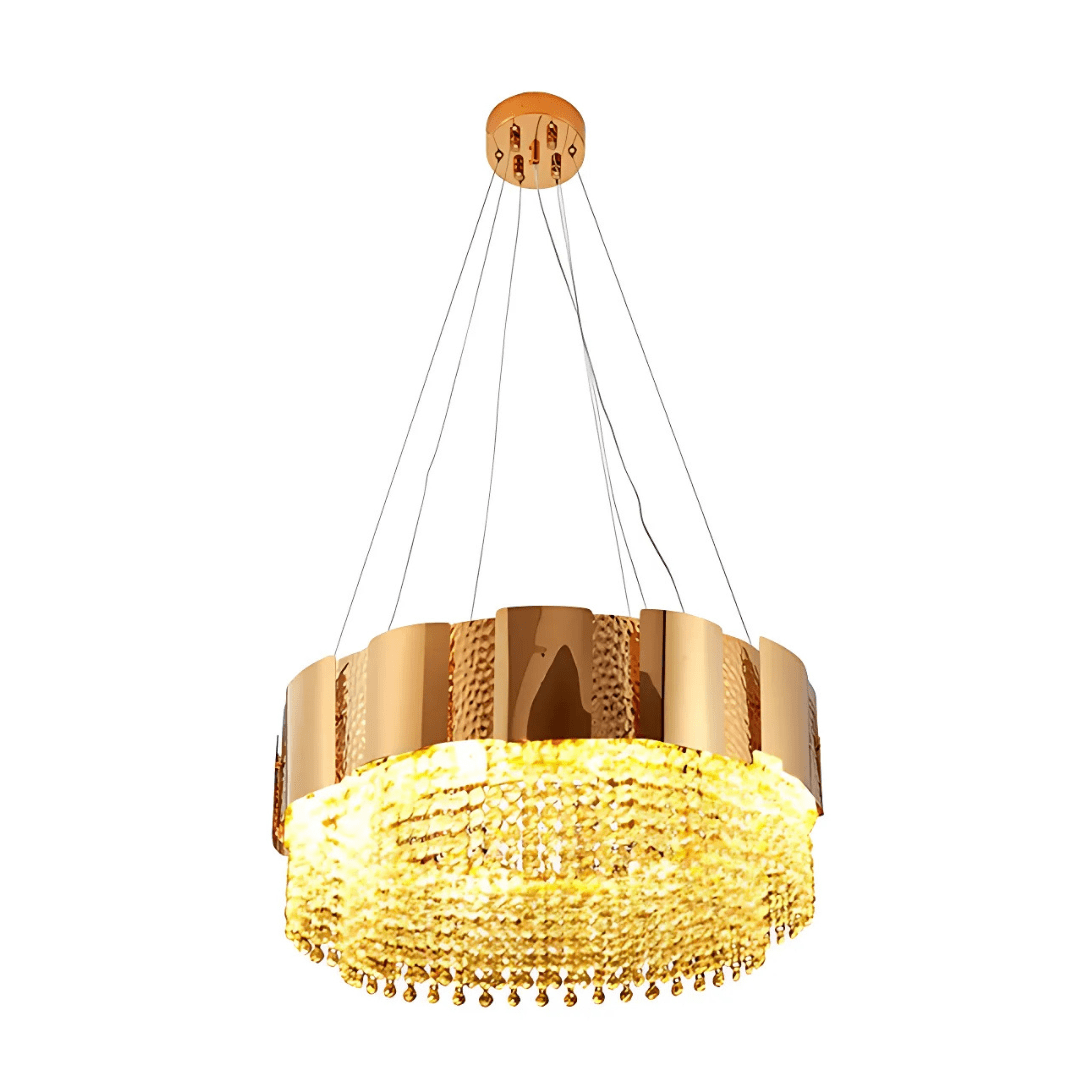 TKLD Pendant & Chandeliers Octagon Crystal Gold Metal 600mm Chandelier Ceiling Light - 40W