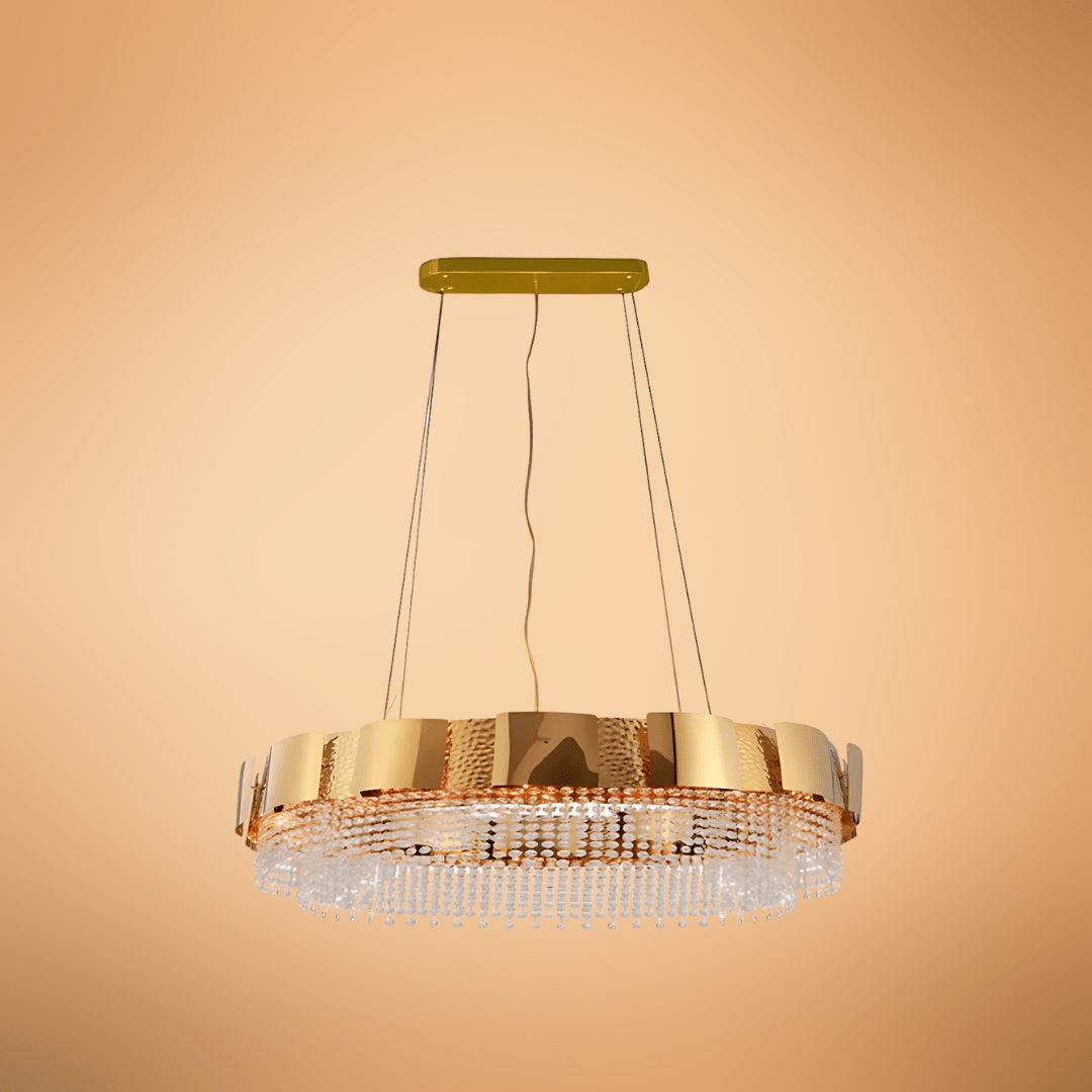 TKLD Pendant & Chandeliers Octagon Crystal Gold Metal Kitchen Island Chandelier Ceiling Light - 40W