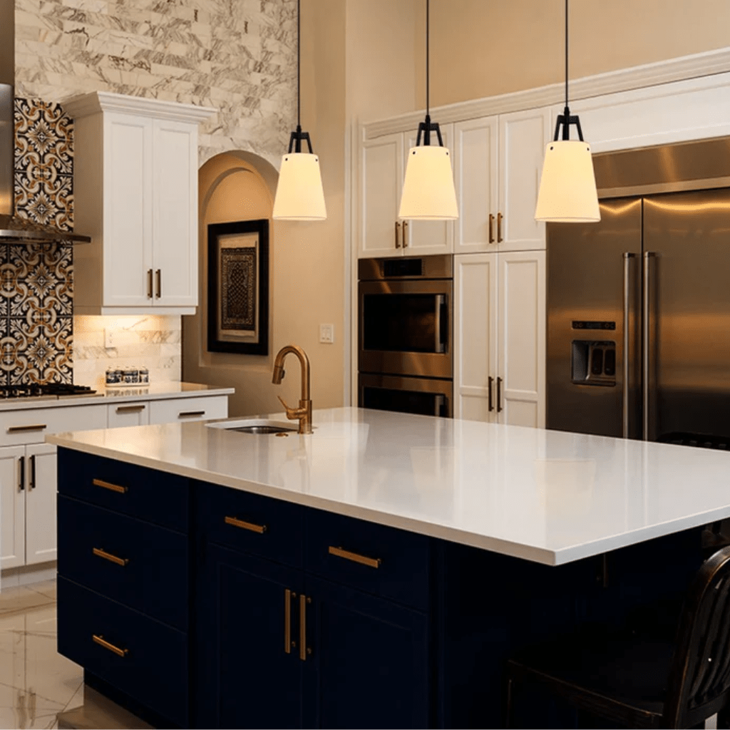 TKLD Pendant & Chandeliers Off White Frustum Fabric Shade E14 Pendant Ceiling Light