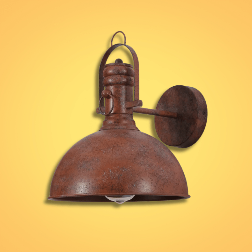TKLD Wall & Sconce Lights Old Brown Metal Dome Wall Light E27 Fitting