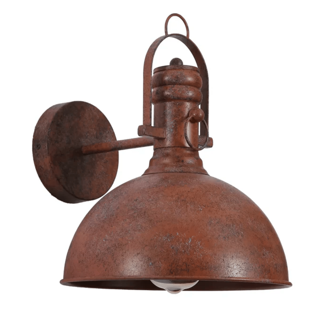 TKLD Wall & Sconce Lights Old Brown Metal Dome Wall Light E27 Fitting