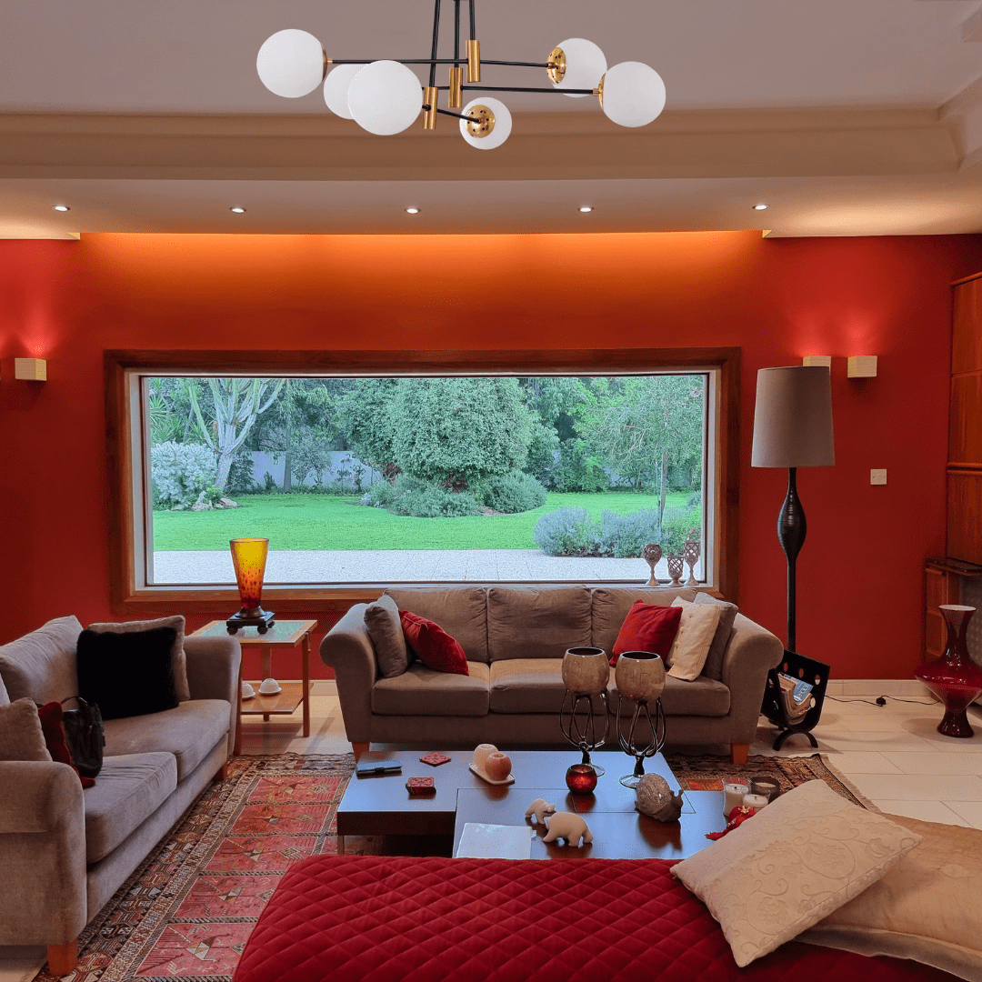 TKLD Ceiling Lights Opal 6 Lamp Glass Globe Gold and Black Metal Semi Flush Ceiling Light - 40W