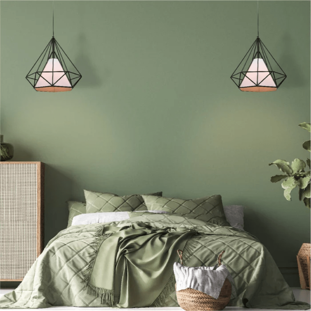 TKLD Pendant & Chandeliers Opal Shade Wired Geometric Cage Pendant Ceiling Light