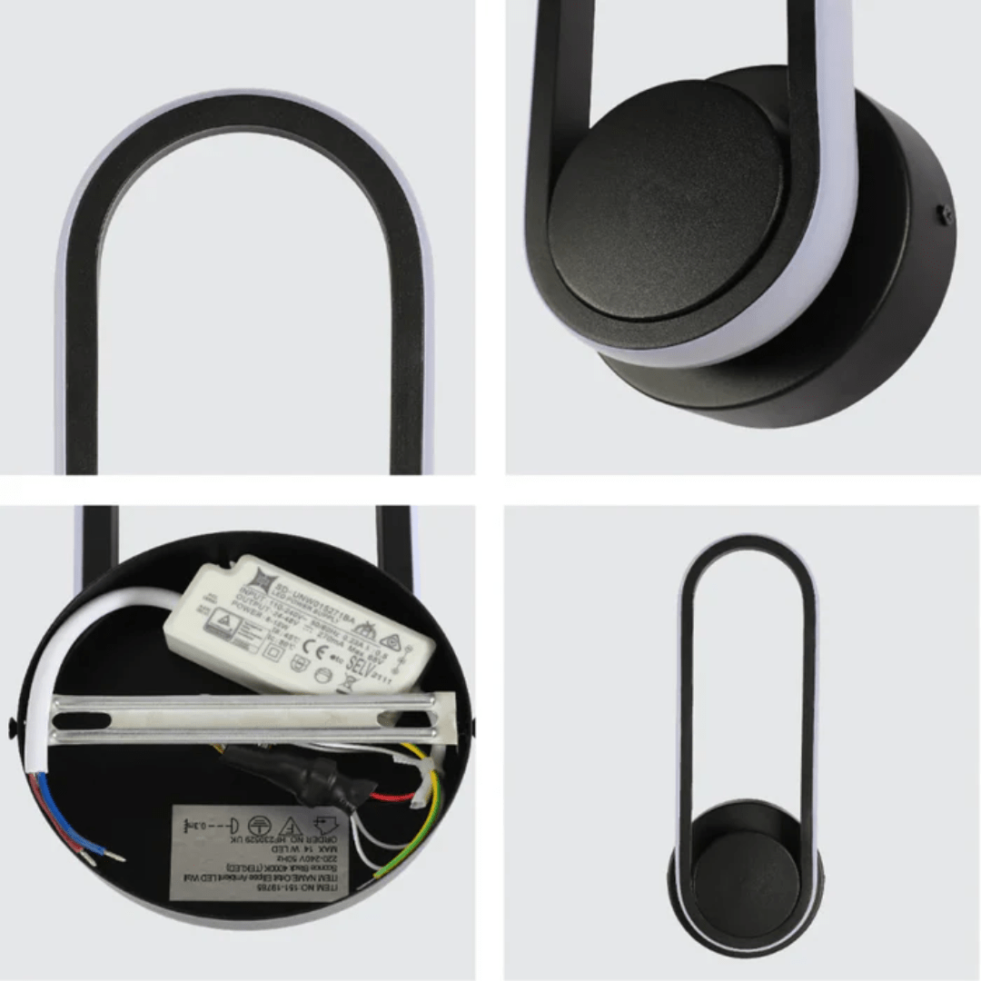 TKLD Pendant & Chandeliers Orbit Ellipse Ambient LED Cool Black Wall Sconce