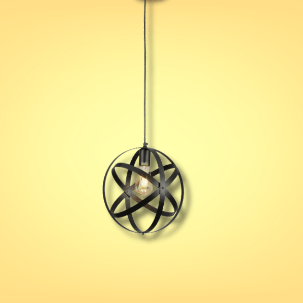 TKLD Pendant & Chandeliers Orbital Metal Caged Globe Black or Rusty BrownPendant Ceiling Light E27