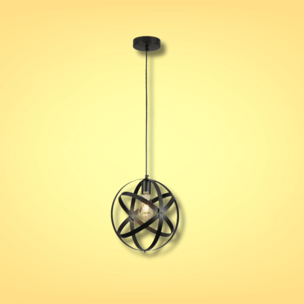 TKLD Pendant & Chandeliers Orbital Metal Caged Globe Black or Rusty BrownPendant Ceiling Light E27
