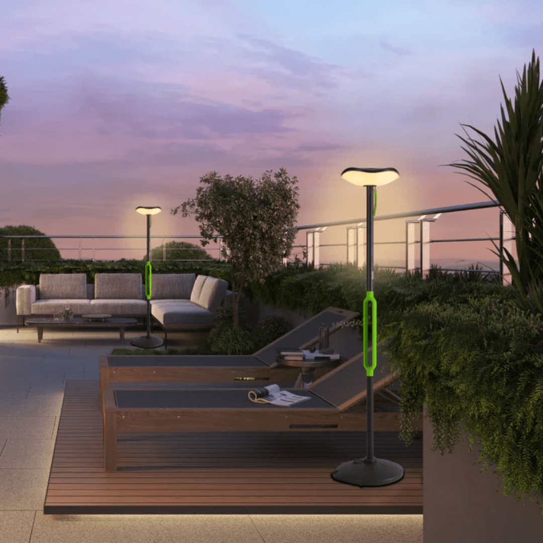 TKLD Pendant & Chandeliers Poppy Dark Grey LED Solar Garden Post Light with Bluetooth Speaker - IP54