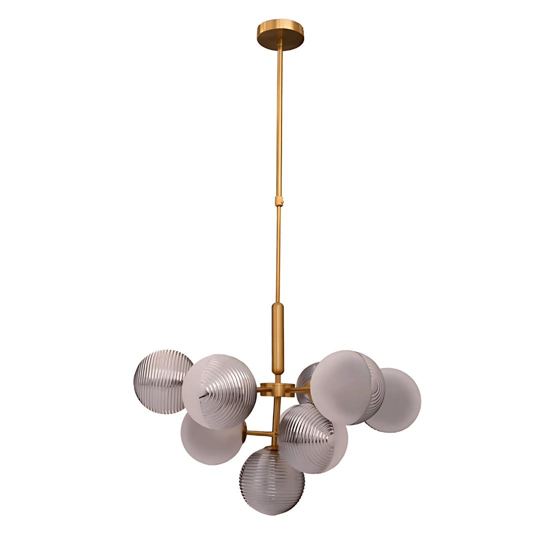 TKLD Pendant & Chandeliers Pyramid Smoky Glass Gold Body Chandelier Ceiling Light - 3W