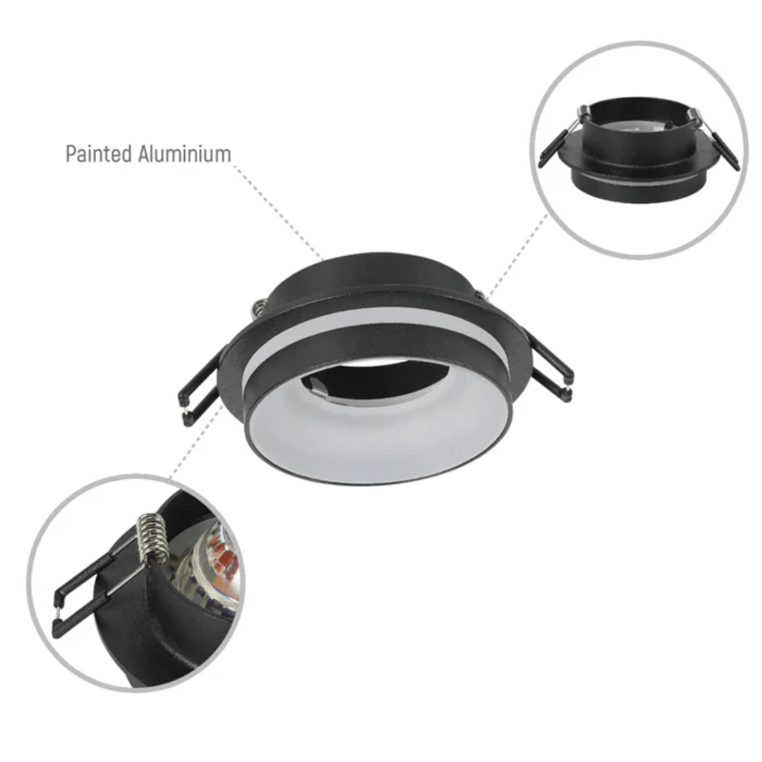 TKLD Ceiling Lights Recessed Aluminium Downlight Dual-Tone Acrylic With Colour Matched Trim - GU10