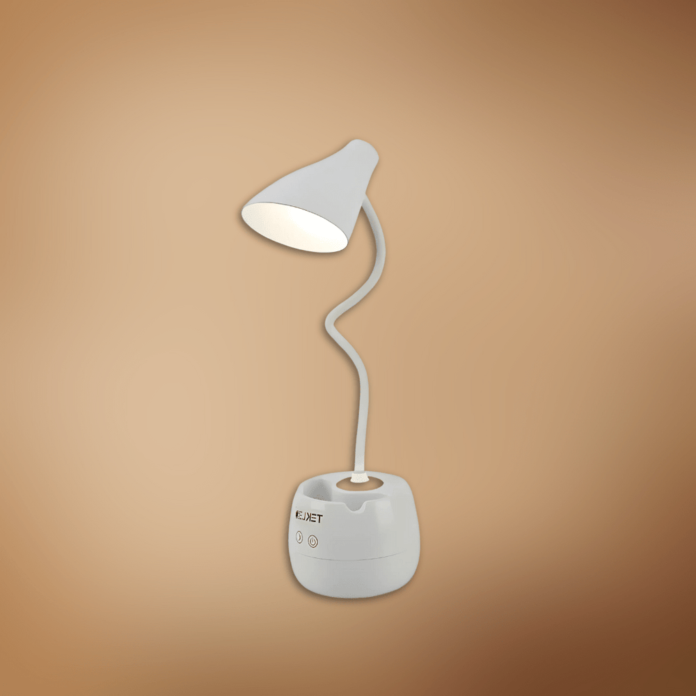 TKLD Table & Floor Lamps Rechargeable Gooseneck Desk Lamp with Cone Head and Pencil Holder - 6W