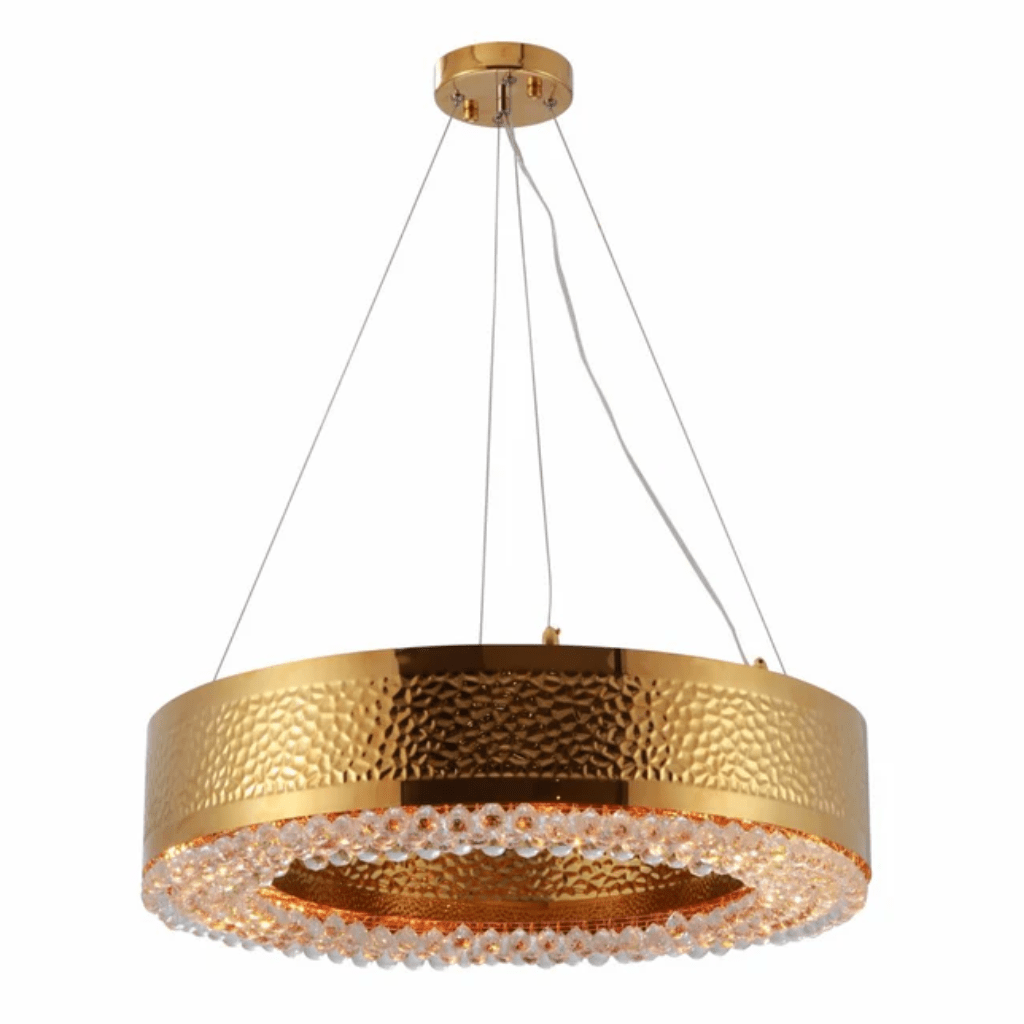 TKLD Pendant & Chandeliers Round Ball Crystal Gold Metal E14 Chandelier Ceiling Light - D600 mm