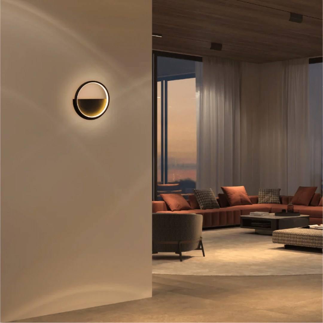 TKLD Pendant & Chandeliers Round Black 3000K LED Flush Wall Light