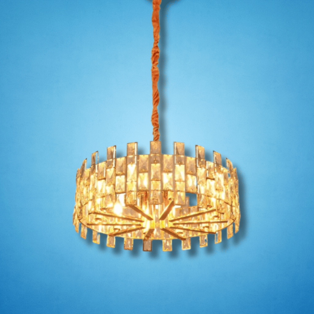 TKLD Pendant & Chandeliers Round Coffin Stone Gold Metal Castle Type Chandelier E14 Ceiling Light - 580mm