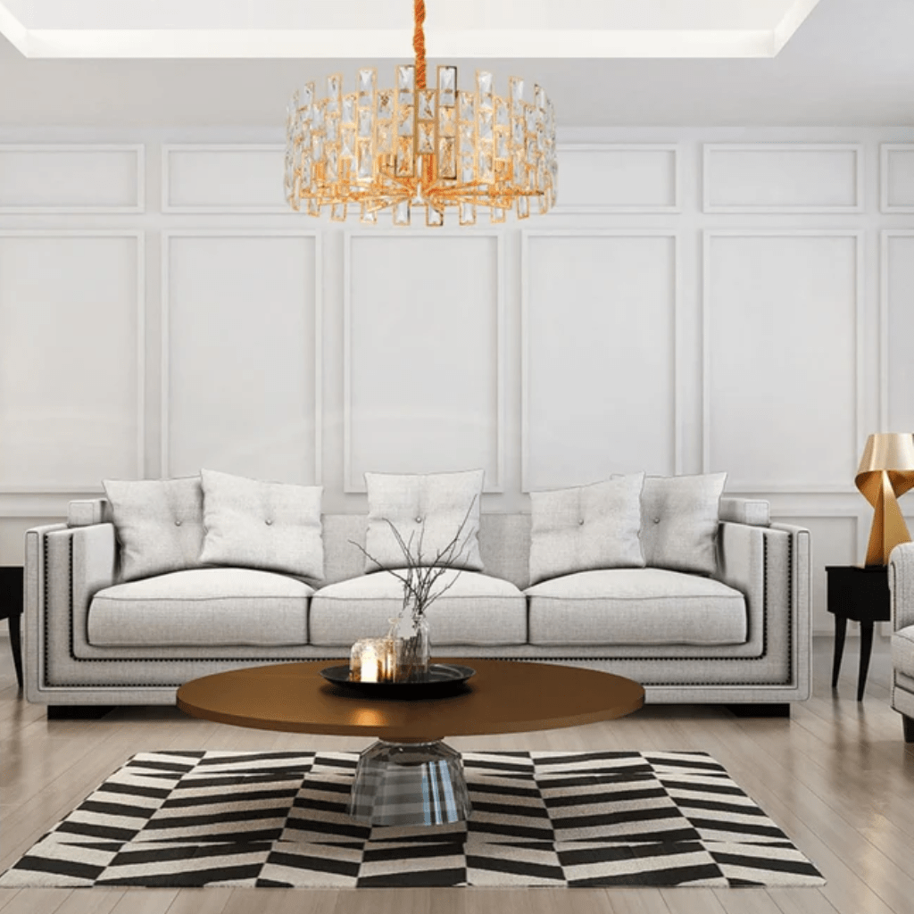 TKLD Pendant & Chandeliers Round Coffin Stone Gold Metal Castle Type Chandelier E14 Ceiling Light - 580mm