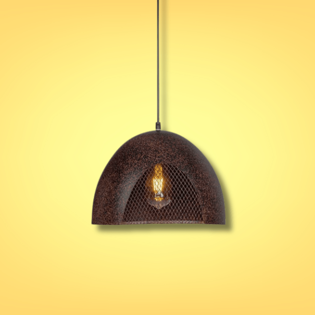 TKLD Pendant & Chandeliers Rusty Brown Metal Dome Pendant Ceiling Light E27 - D220mm/D300mm