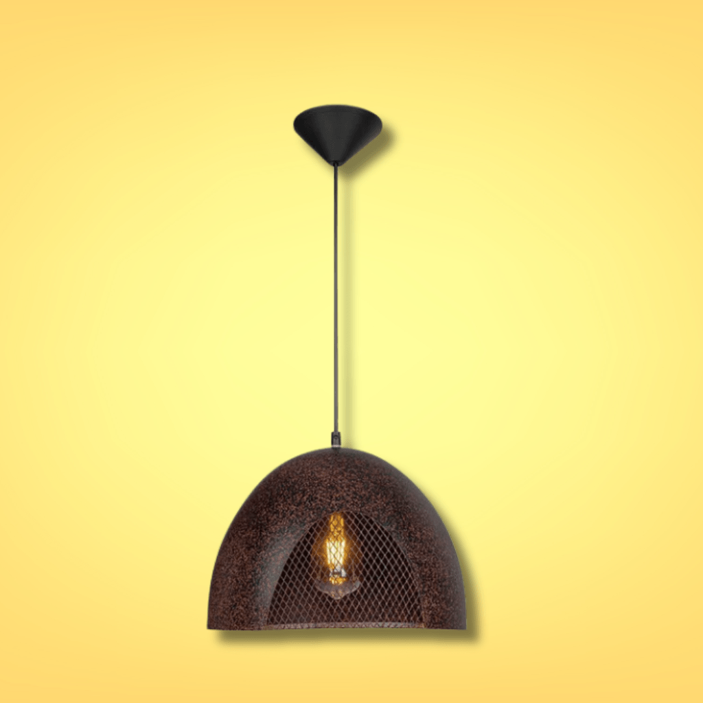TKLD Pendant & Chandeliers Rusty Brown Metal Dome Pendant Ceiling Light E27 - D220mm/D300mm