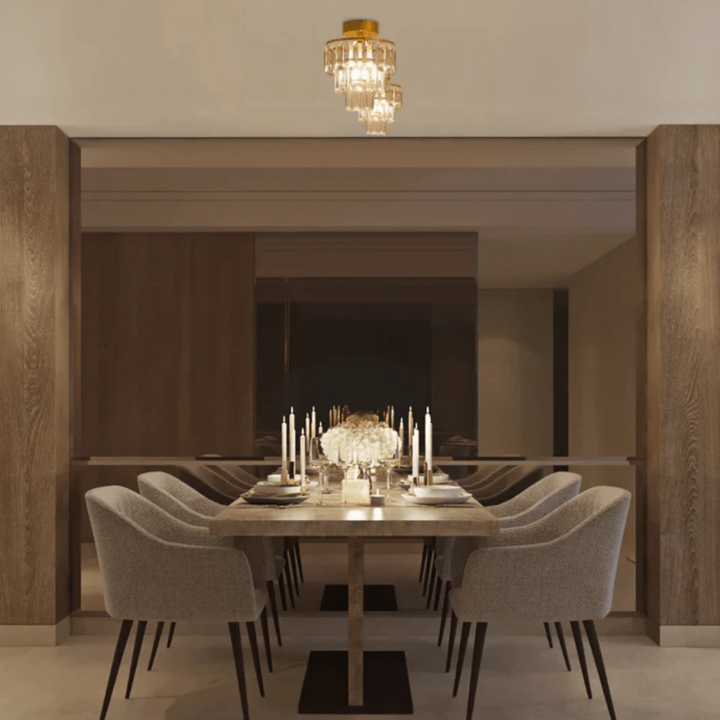 TKLD Pendant & Chandeliers Semi-Flush Crystal Ceiling Chandelier Light