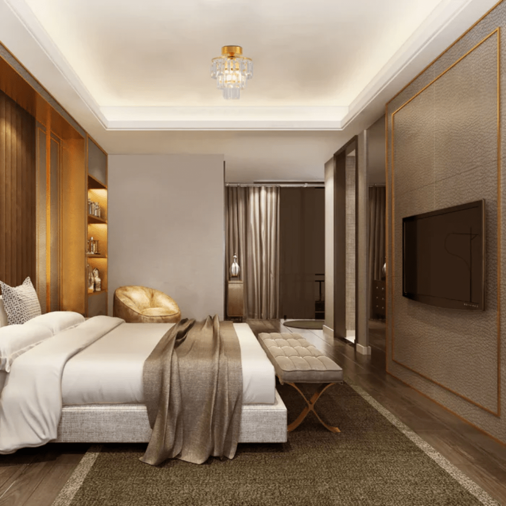 TKLD Pendant & Chandeliers Semi-Flush Crystal Ceiling Chandelier Light