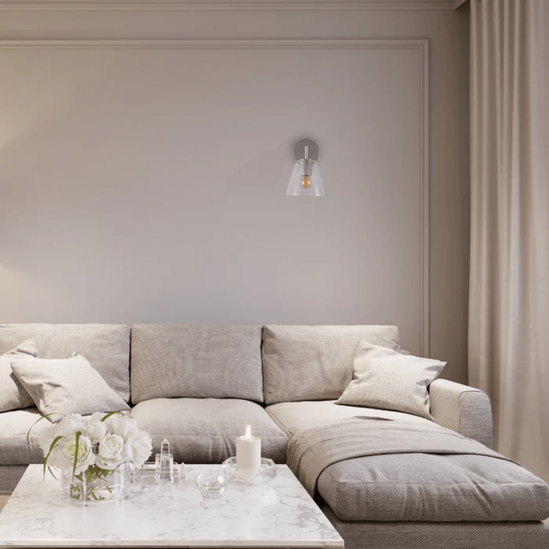 TKLD Wall & Sconce Lights Simple Elegance Clear Glass Funnel Wall Light - 40W