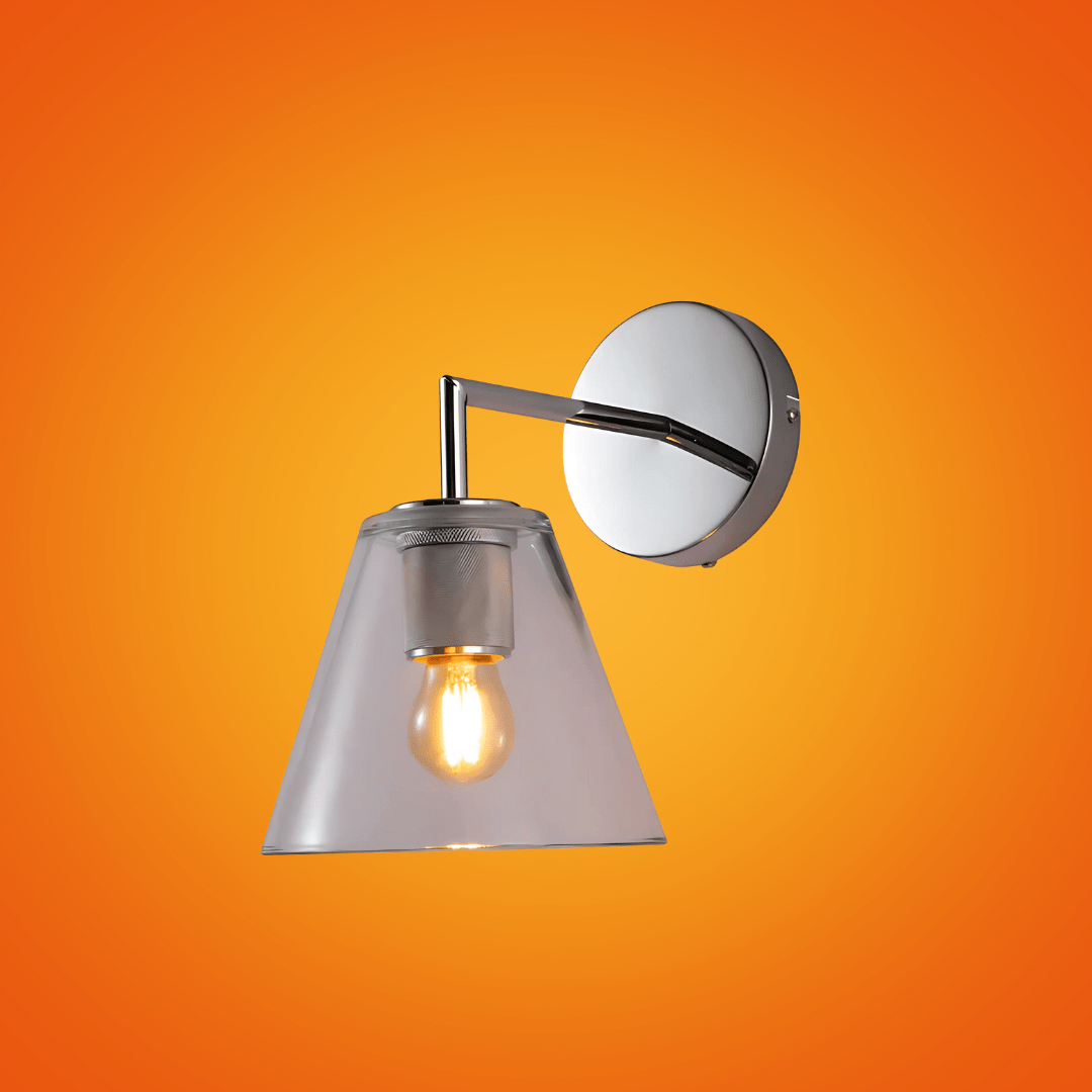 TKLD Wall & Sconce Lights Simple Elegance Clear Glass Funnel Wall Light - 40W