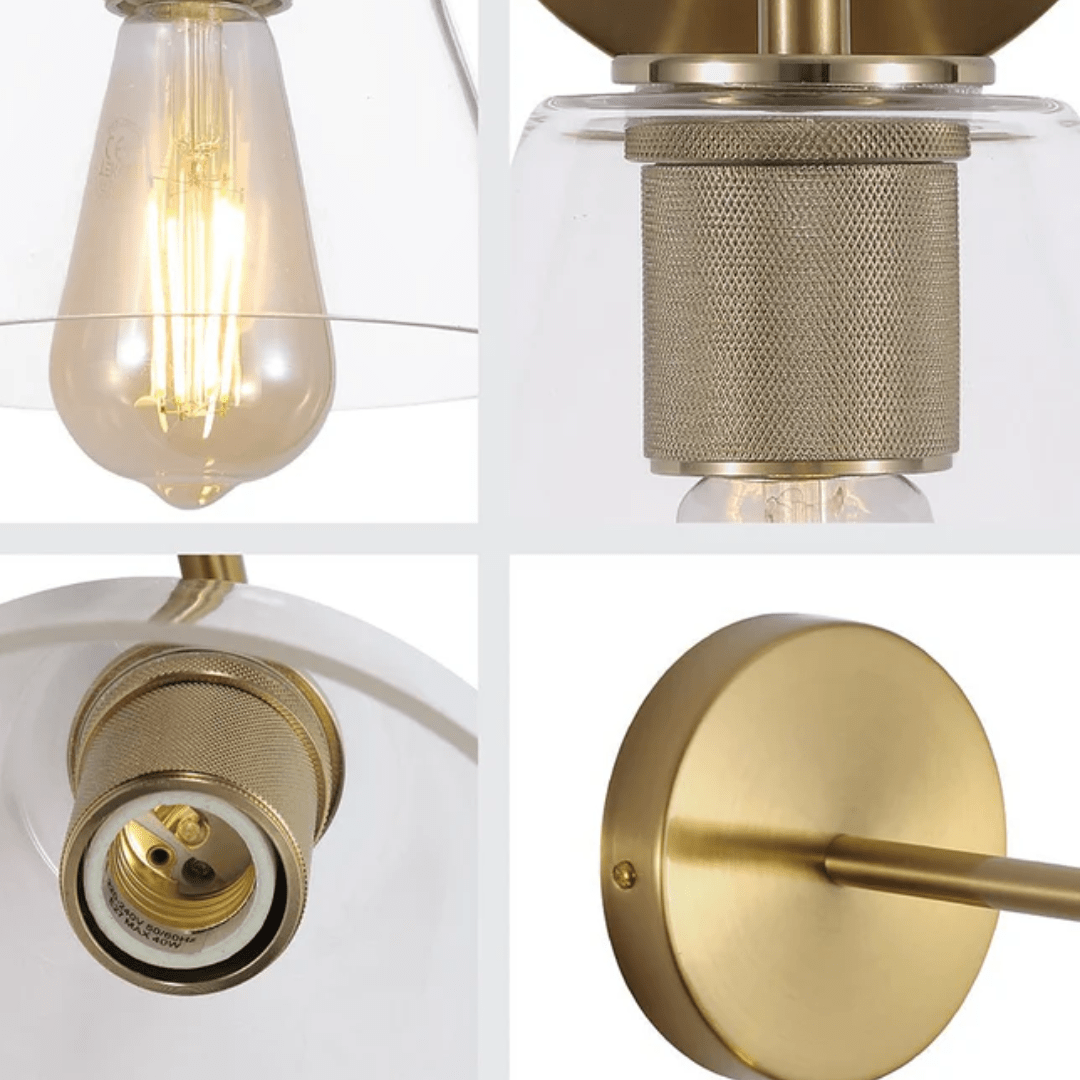 TKLD Wall & Sconce Lights Simple Elegance Clear Glass Funnel Wall Light - 40W